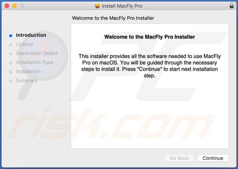 Configuration de l'installation de MacFly Pro PUA
