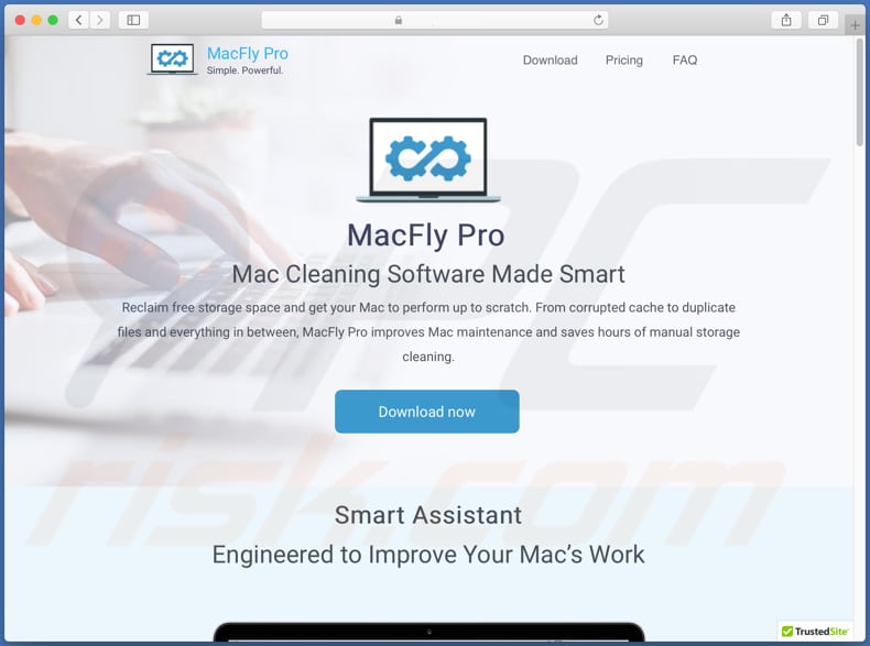 Site Web utilisé pour promouvoir MacFly Pro PUA