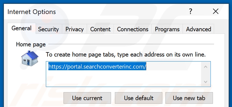 Suppression de searchconverterinc.com de la page d'accueil d'Internet Explorer
