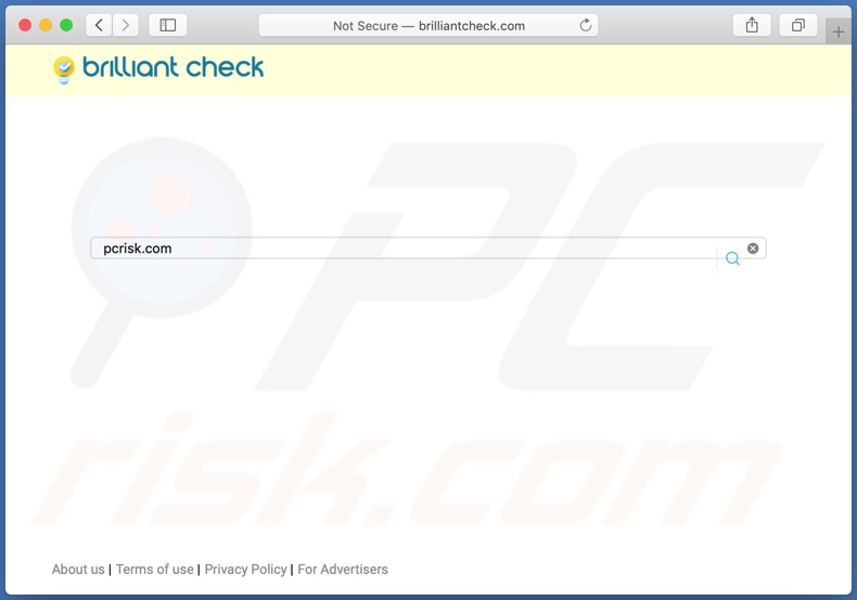 Pirate de navigateur Brilliant Check sur un ordinateur Mac