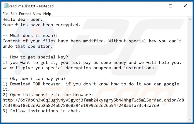 note de rançon hellokitty ransomware pour une autre victime