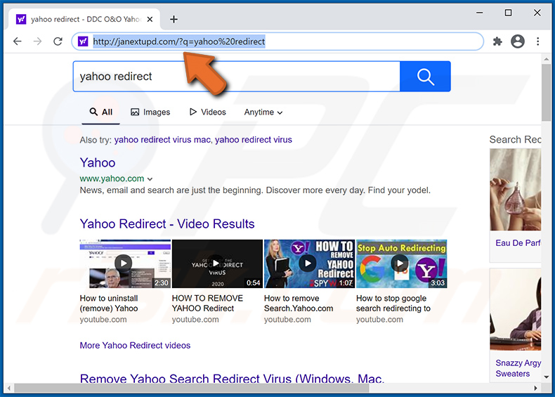 janextupd.com redirige vers yahoo