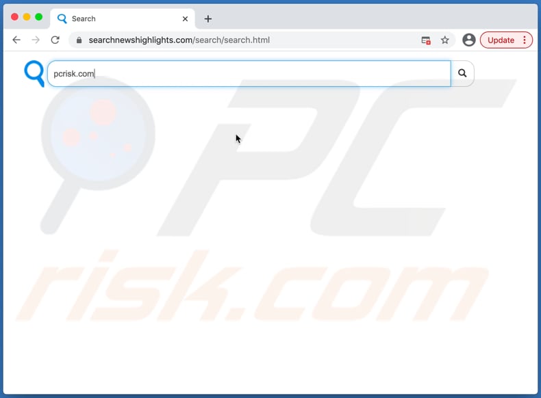 Pirate de navigateur searchnewshighlights.com sur un ordinateur Mac
