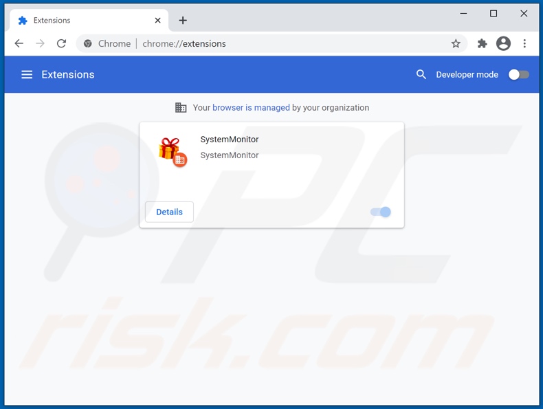 Suppression des publicités SystemMonitor de Google Chrome Étape 2