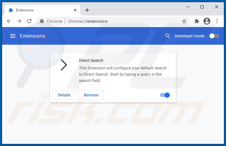 Suppression des extensions Google Chrome associées à search-direct.net