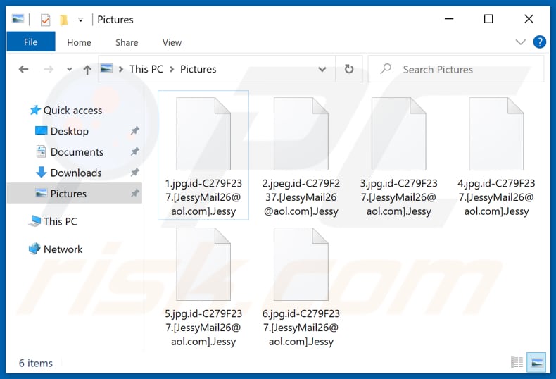 Fichiers cryptés par le rançongiciel Jessy (extension .Jessy)
