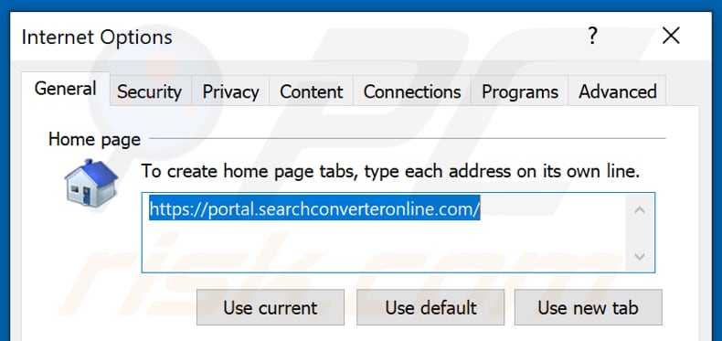 Suppression de searchconverteronline.com de la page d'accueil d'Internet Explorer