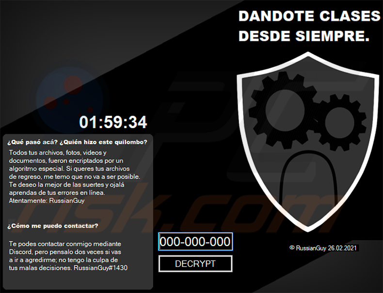 WormLocker ransomware Verrouillage d'écran en espagnol