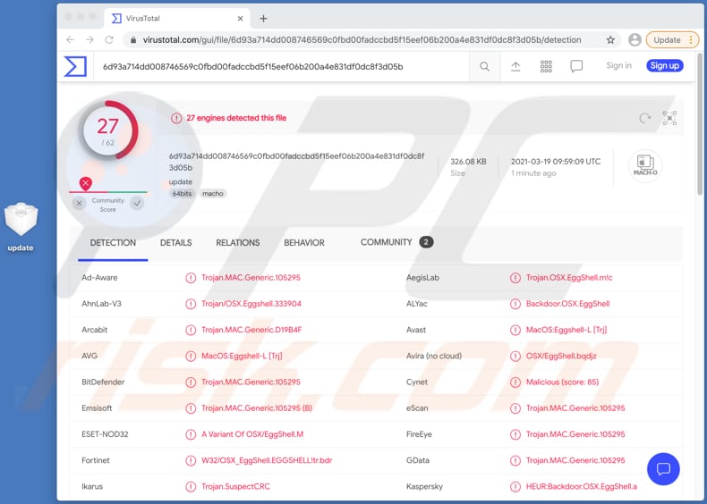 xcodespy malware virustotal