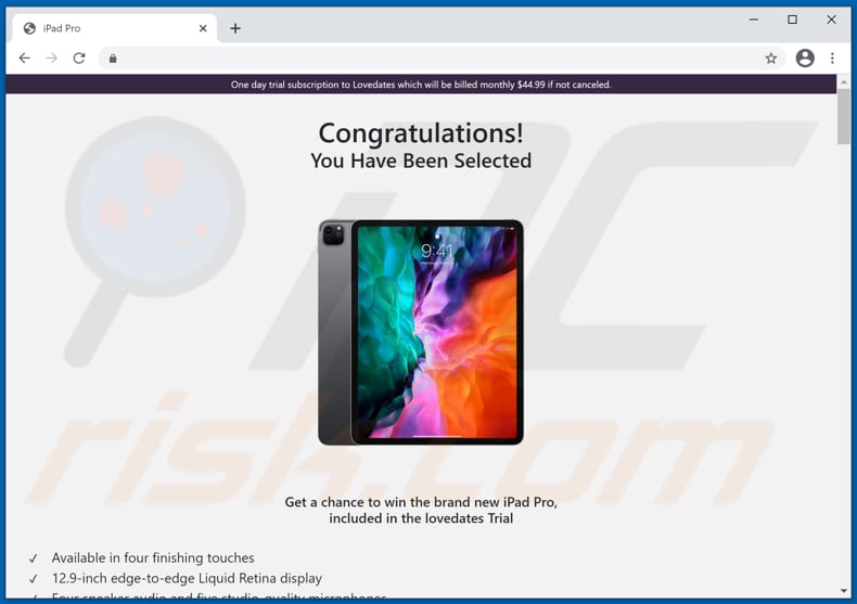 Chance de gagner le nouvel escroquerie iPad Pro