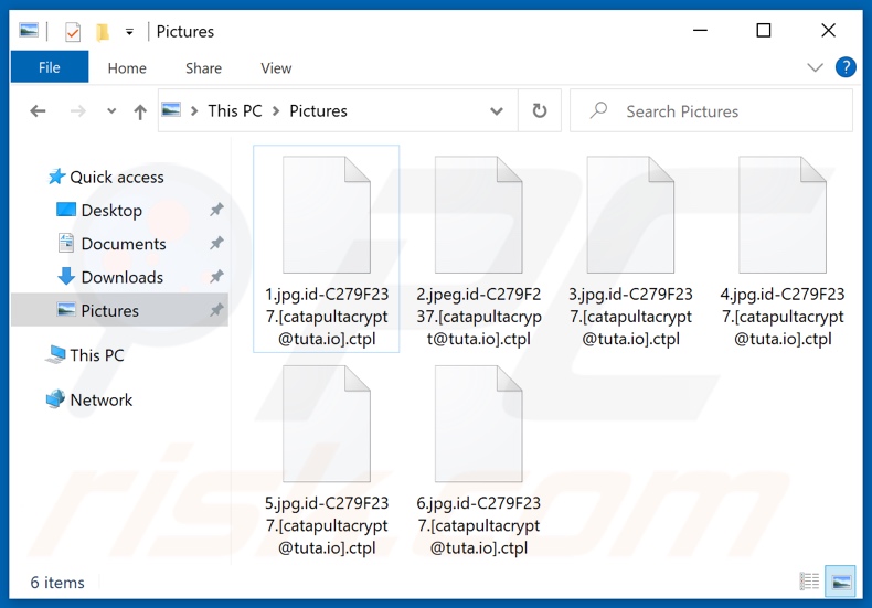 Fichiers cryptés par le ransomware Ctpl (extension .ctpl)