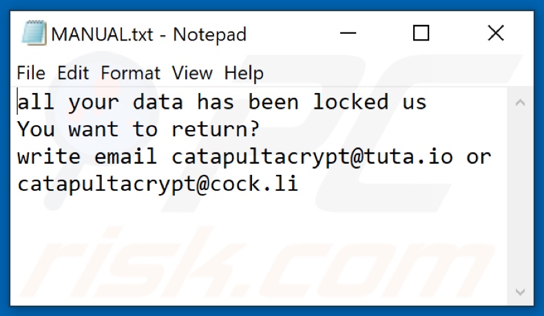 Ctpl fichier texte ransomware (Manual.txt)