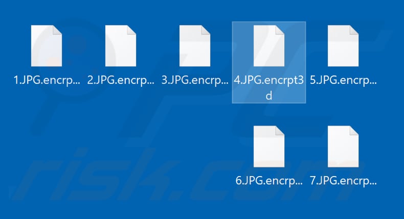 Fichiers cryptés par le ransomware Encrpt3d (extension .encrpt3d)