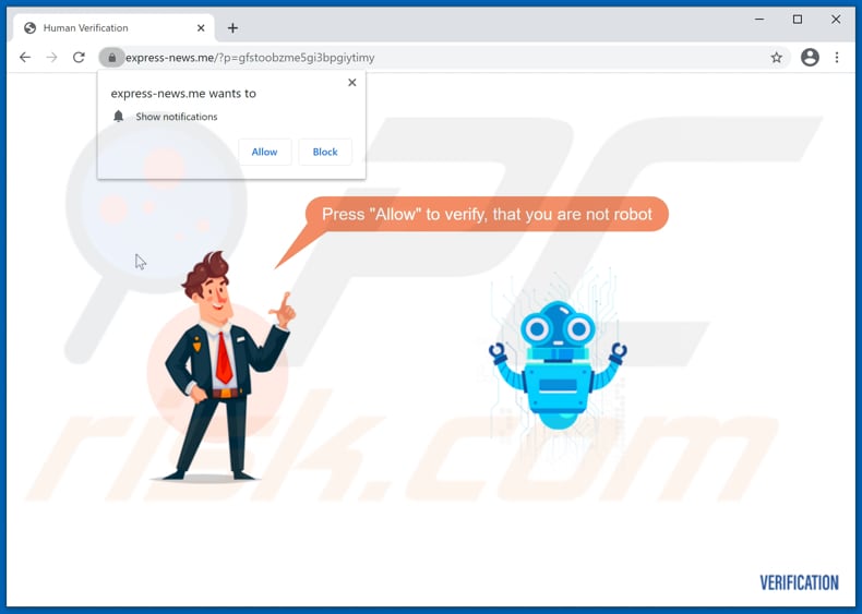 express-news[.]me redirection pop-up