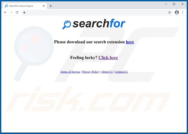 Site Web utilisé pour promouvoir le pirate de navigateur SearchFor