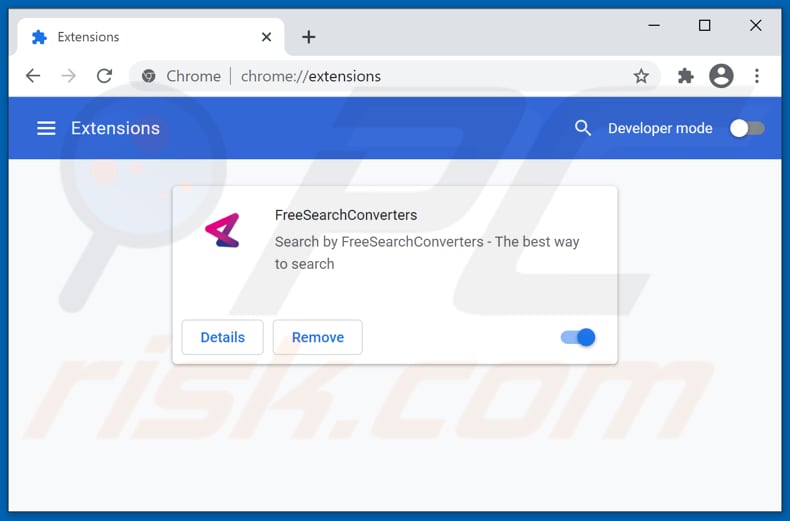 Suppression des extensions Google Chrome liées à freesearchconverters.com