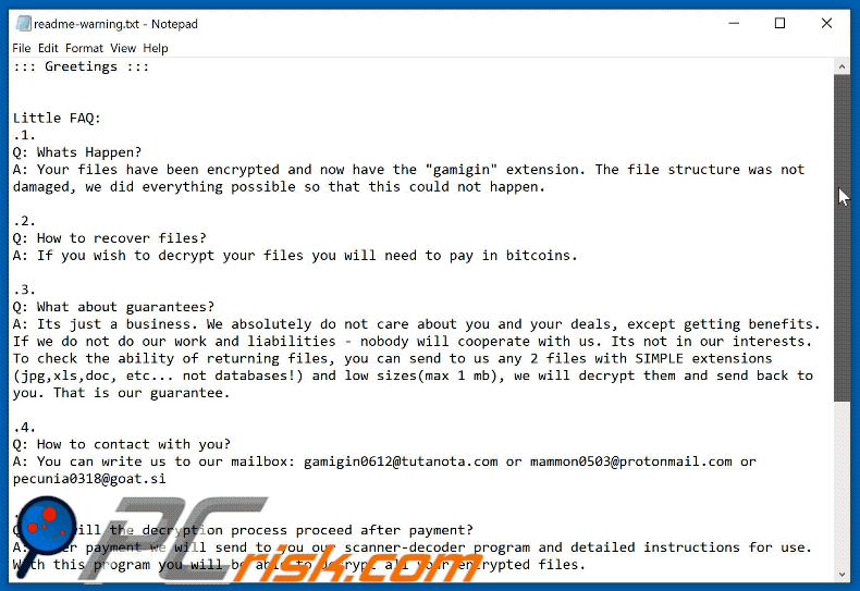 Fichier texte GIF du ransomware Gamigin (readme-warning.txt)