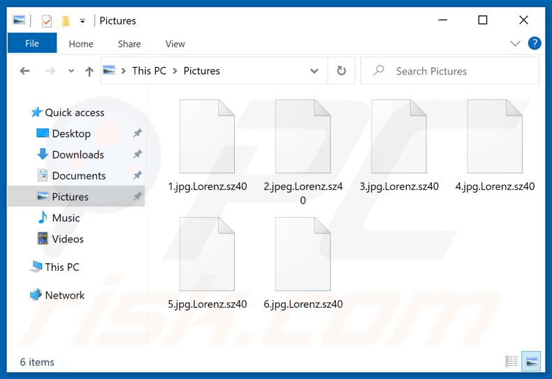 Fichiers cryptés par le rançongiciel Lorenz (extension .Lorenz.sz40)