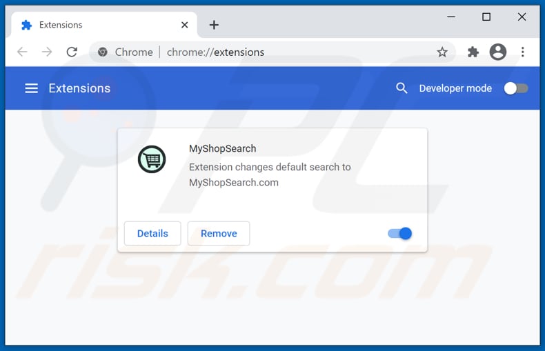 Suppression des extensions Google Chrome liées à myshopsearch.com
