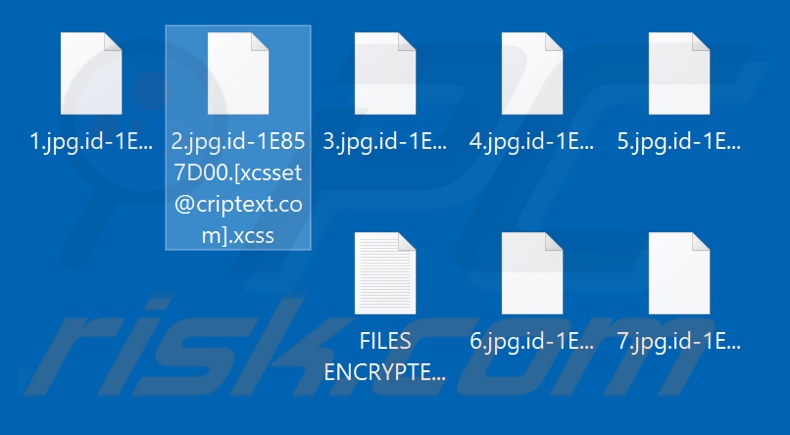 Fichiers cryptés par le ransomware Xcss (extension .xcss)