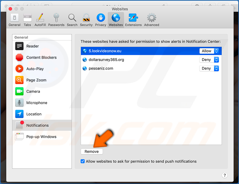 Désactiver les notifications du navigateur dans le navigateur Web Safari (Mac)