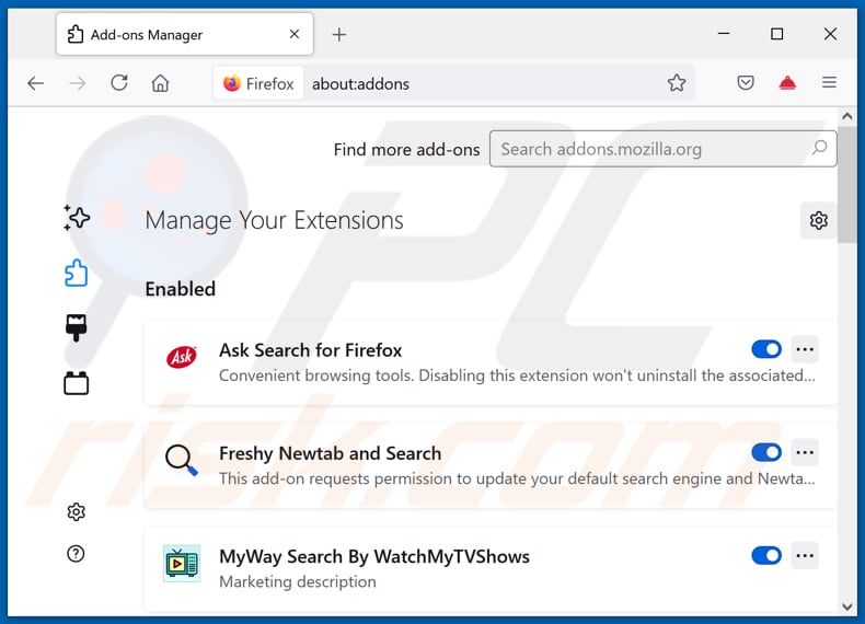 Suppression des extensions malveillantes de Mozilla Firefox étape 2