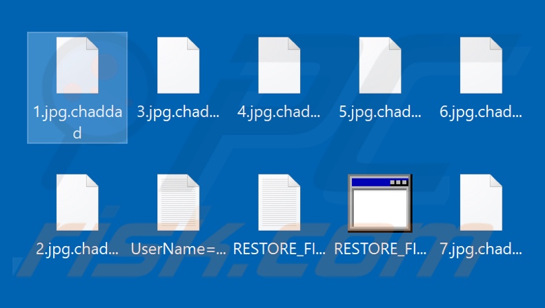 Fichiers cryptés par le ransomware Haron (extension .chaddad)