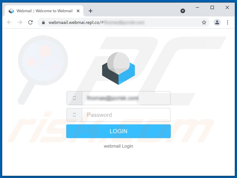 faux site Webmail utilisé pour voler les identifiants de connexion