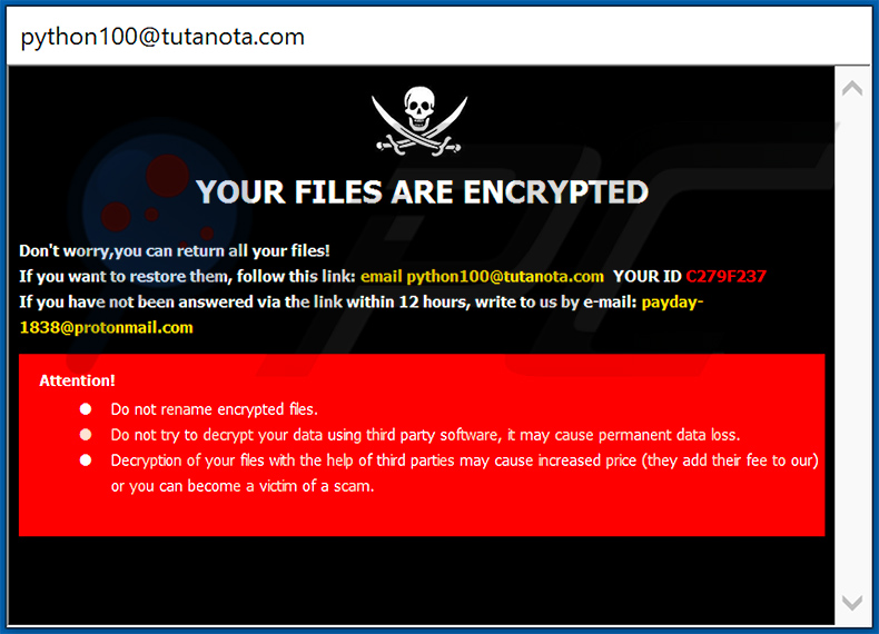 Suspendre les instructions de décryptage du ransomware (pop-up)