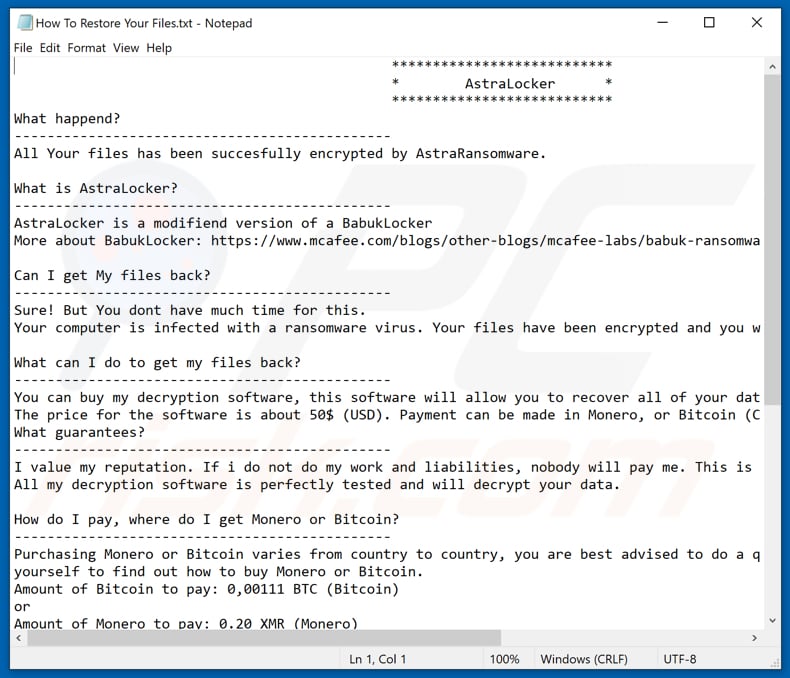astralocker ransomware note variant 2