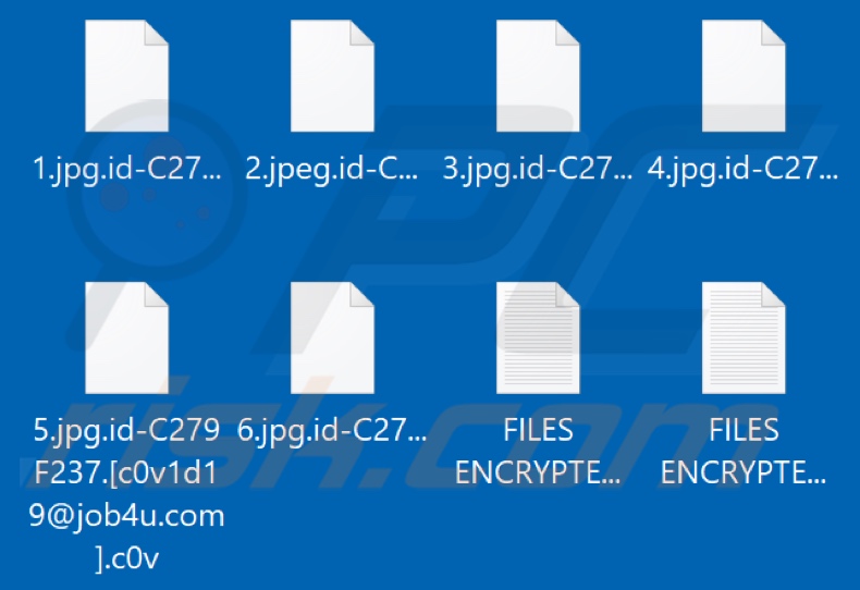 Fichiers cryptés par le ransomware C0v (extension .c0v)