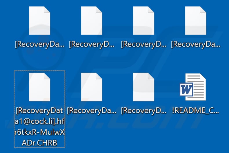 Fichiers cryptés par le ransomware CHRB (extension .CHRB)