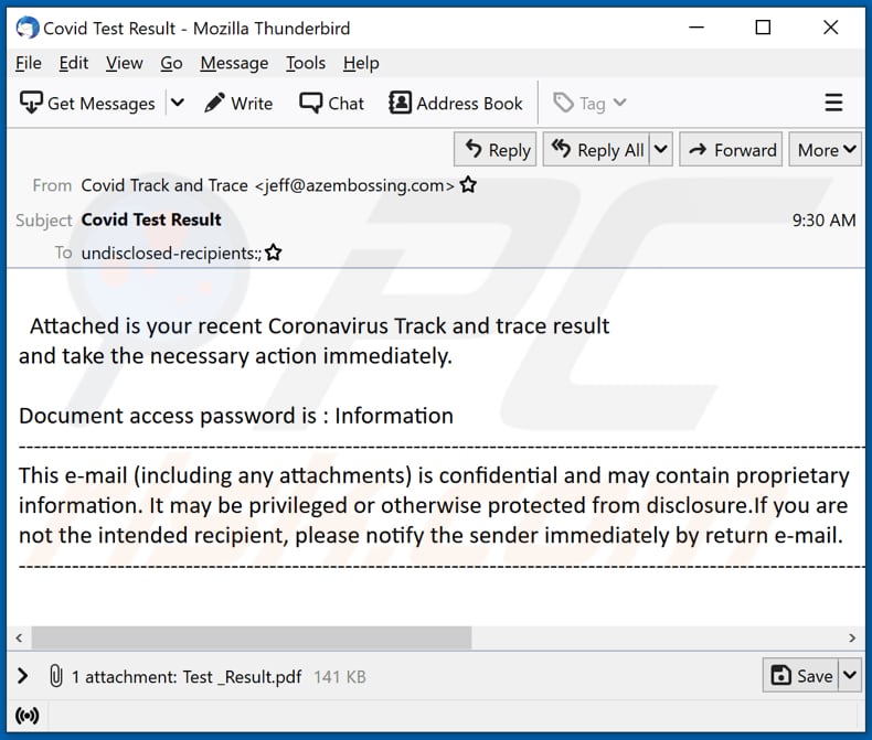 Coronavirus Suivre et tracer les résultats de la campagne de spam par courrier électronique propageant des logiciels malveillants