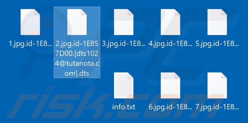 Fichiers cryptés par le ransomware Dts (extension .dts)