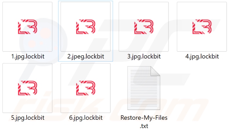 Fichiers cryptés par le ransomware LockBit 2.0 (extension .lockbit)