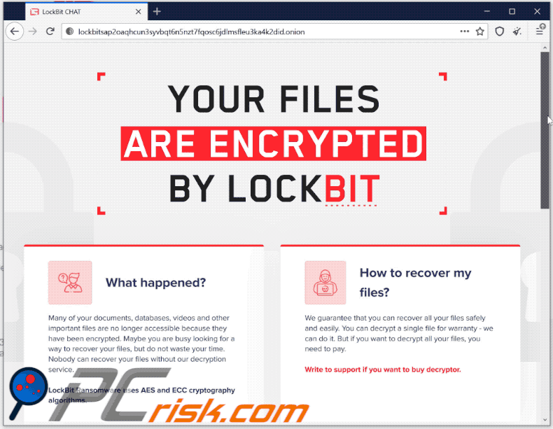 Site Web du ransomware LockBit 2.0