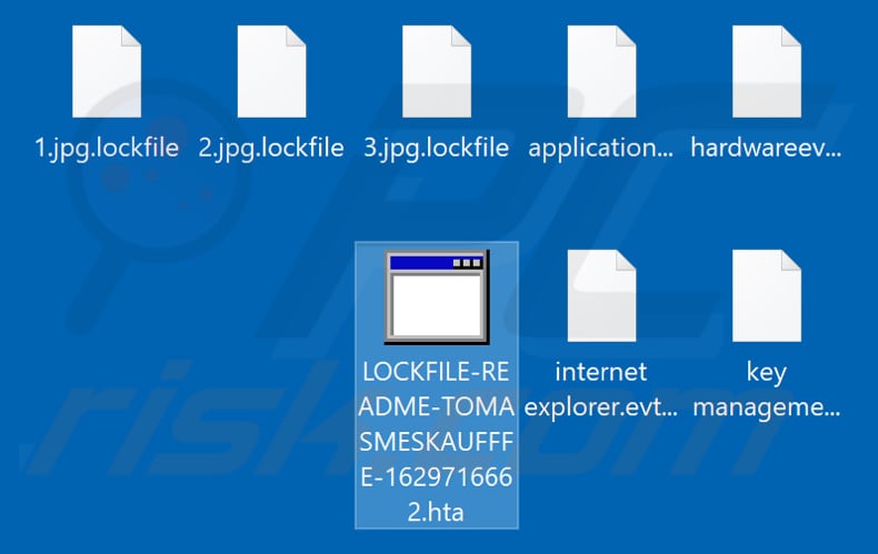 Fichiers cryptés par le ransomware LockFile (extension .lockfile)