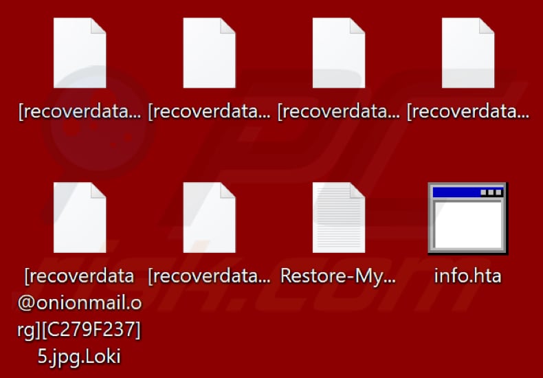 Fichiers cryptés par le ransomware Loki Locker (extension .Loki)
