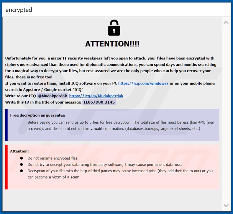 Instructions de décryptage PERDAK (info.hta)