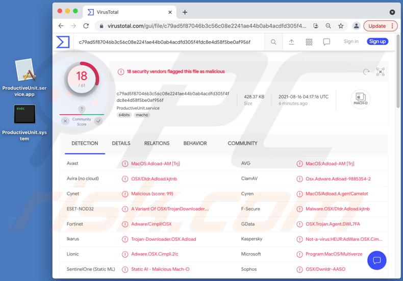 Logiciel publicitaire ProductiveUnit