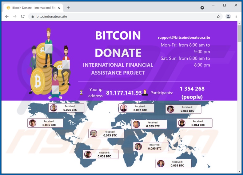 arnaque BITCOIN DONATE