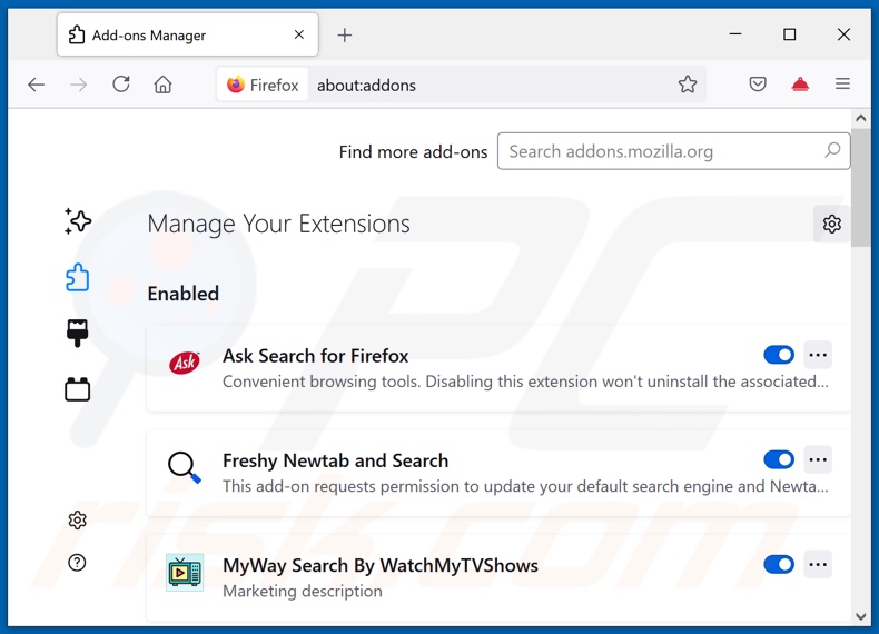 Suppression des extensions malveillantes de Mozilla Firefox étape 2