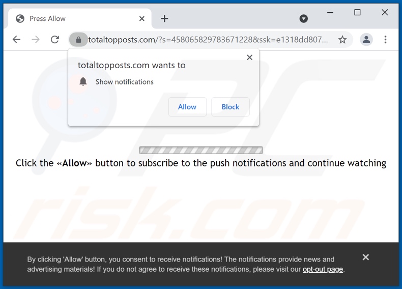 redirections pop-up totaltopposts[.]com