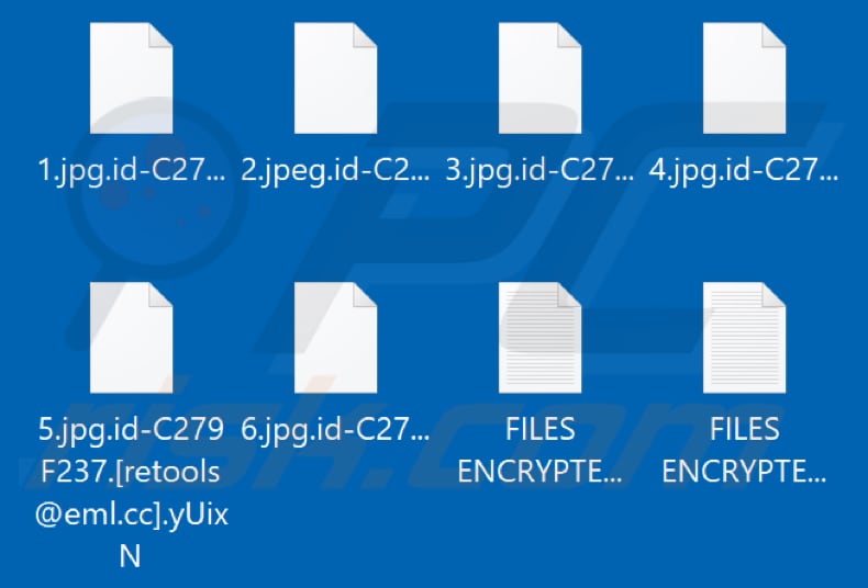 Fichiers cryptés par le ransomware yUixN (extension .yUixN)