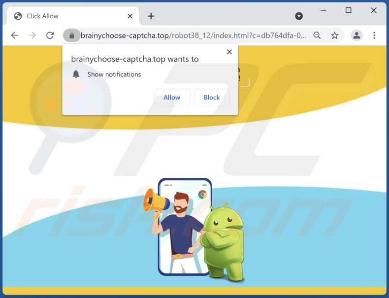brainychoose-captcha[.]top pop-up redirections