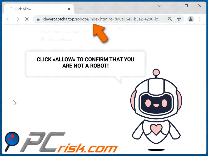 clevercaptcha[.] apparence supérieure du site Web (GIF)