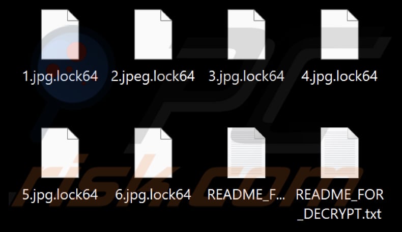 Fichiers cryptés par le ransomware Diavol (extension .lock64)