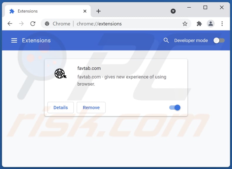Suppression des extensions Google Chrome liées à favtab.com