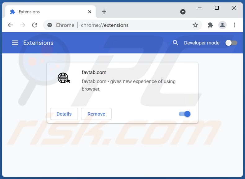 Suppression des extensions Google Chrome liées à favtab.com