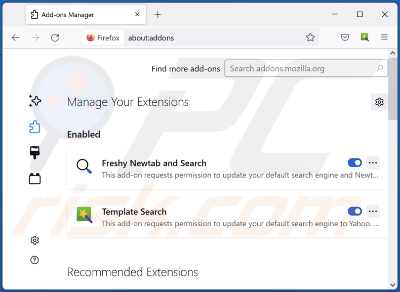 Suppression des extensions Mozilla Firefox liées à favtab.com